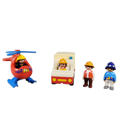 Playmobil Bundle 1.2.3 6789 großes Set Ambulanz, Helikopter & Figuren