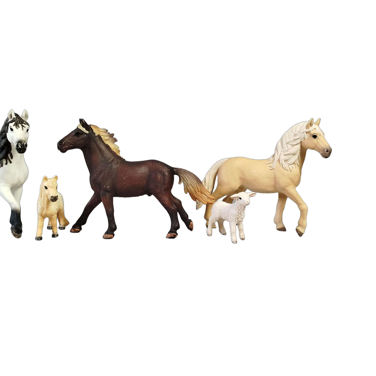 Schleich Tiere Bundle 4 Teile Tierfiguren: Pferd, Rehkitz, Lamm