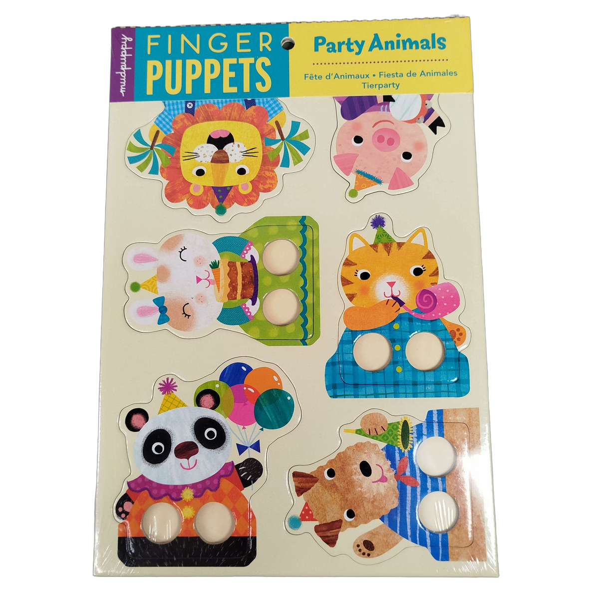 Mudpuppy Bundle Party Animals & Princess Set von 12 Fingerpuppen, Neu