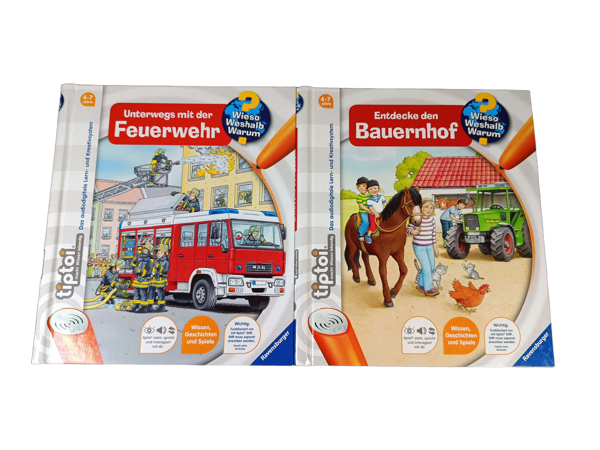 Ravensburger Bundle tiptoi Feuerwehr & Bauernhof Set von 2 Lernbücher
