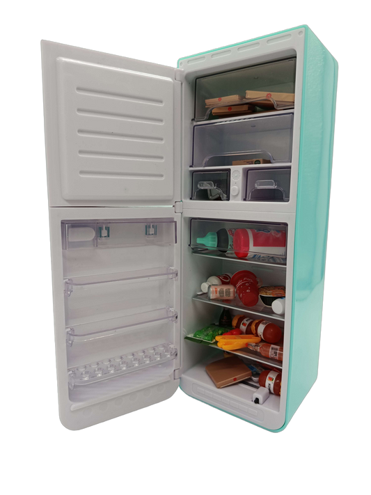 Zuru Retro-Kühlschrank Küchenspielzeug mit Mini-Lebensmitteln