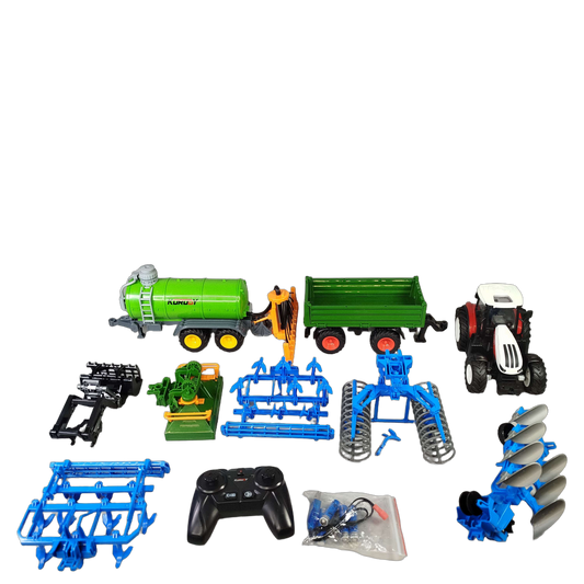Bundle Landwirtschaft großes Set RC-Traktor, Anhänger, Pflüge
