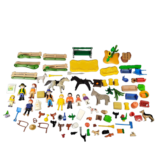 Playmobil Bundle Reiterhof 4167 4159 Set von 2 Figuren & Tiere