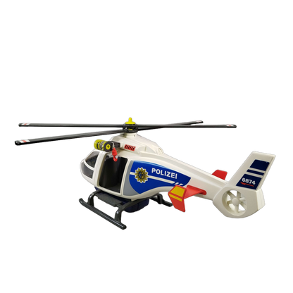 Playmobil 6874 Polizei-Helikopter mit LED-Suchscheinwerfer