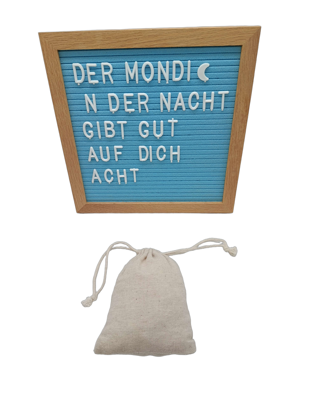 Montessori Buchstaben-Stecktafel aus Filz mit Holzrahmen Lernspiel