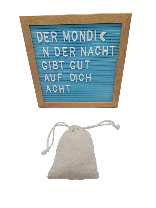 Montessori Buchstaben-Stecktafel aus Filz mit Holzrahmen Lernspiel