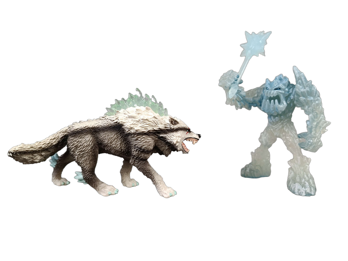 Schleich Bundle Eldrador Eiswolf 42452 & Eismonster 2 Teile Figuren