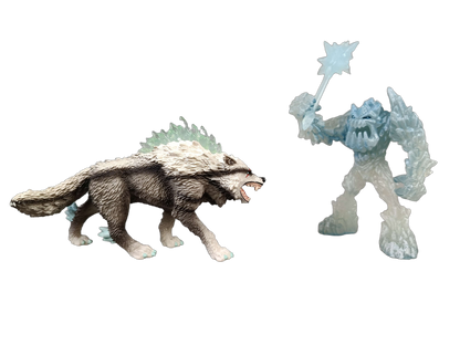 Schleich Bundle Eldrador Eiswolf 42452 & Eismonster 2 Teile Figuren