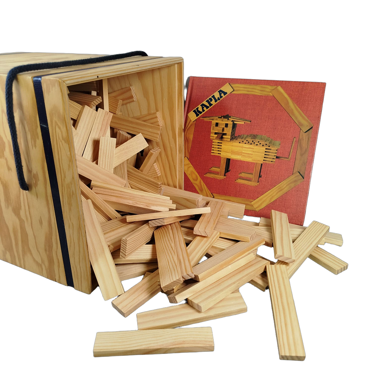 Kapla 280 Holzkiste & Buch Holzbaukasten