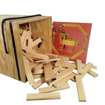 Kapla 280 Holzkiste & Buch Holzbaukasten