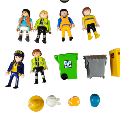 Playmobil Bundle City Life Kehrmaschine großes Set & Mülltonnen