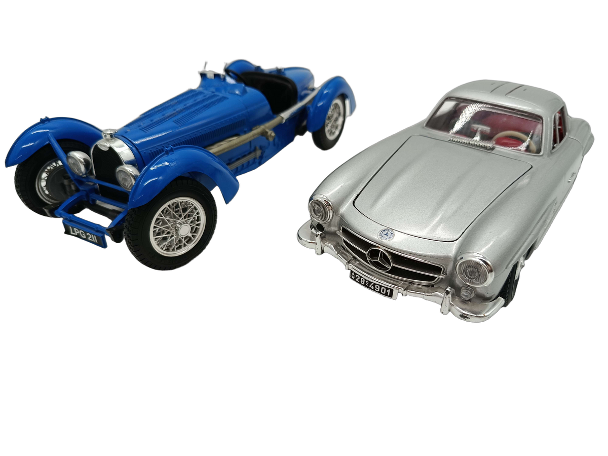 Burago Bundle Mercedes 300 SL & Bugatti Type 59 Set von 2 Modellautos