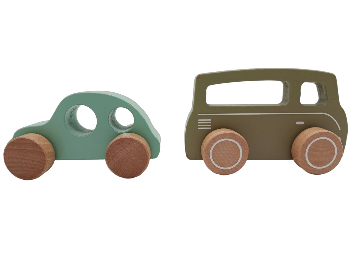 Bundle Holz 7127 Set von 2 Holz-Bus & Fahrzeug