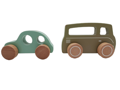 Bundle Holz 7127 Set von 2 Holz-Bus & Fahrzeug