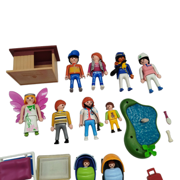 Playmobil Bundle Set Figuren Tiere & Zubehör Kinderwagen Teich