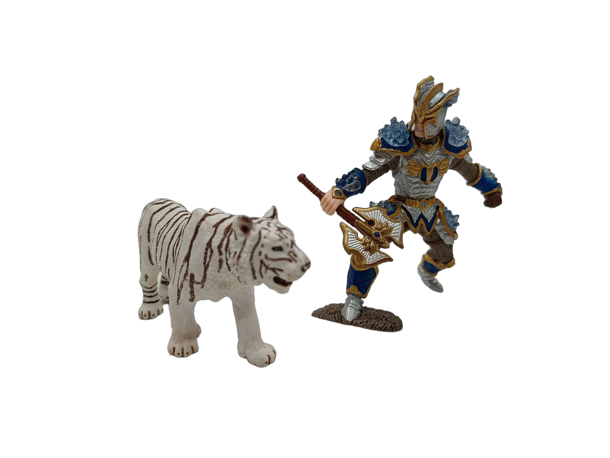 Schleich Tiere Bundle 5 Teile Giraffe Bären Tiger & Kriegerfigur
