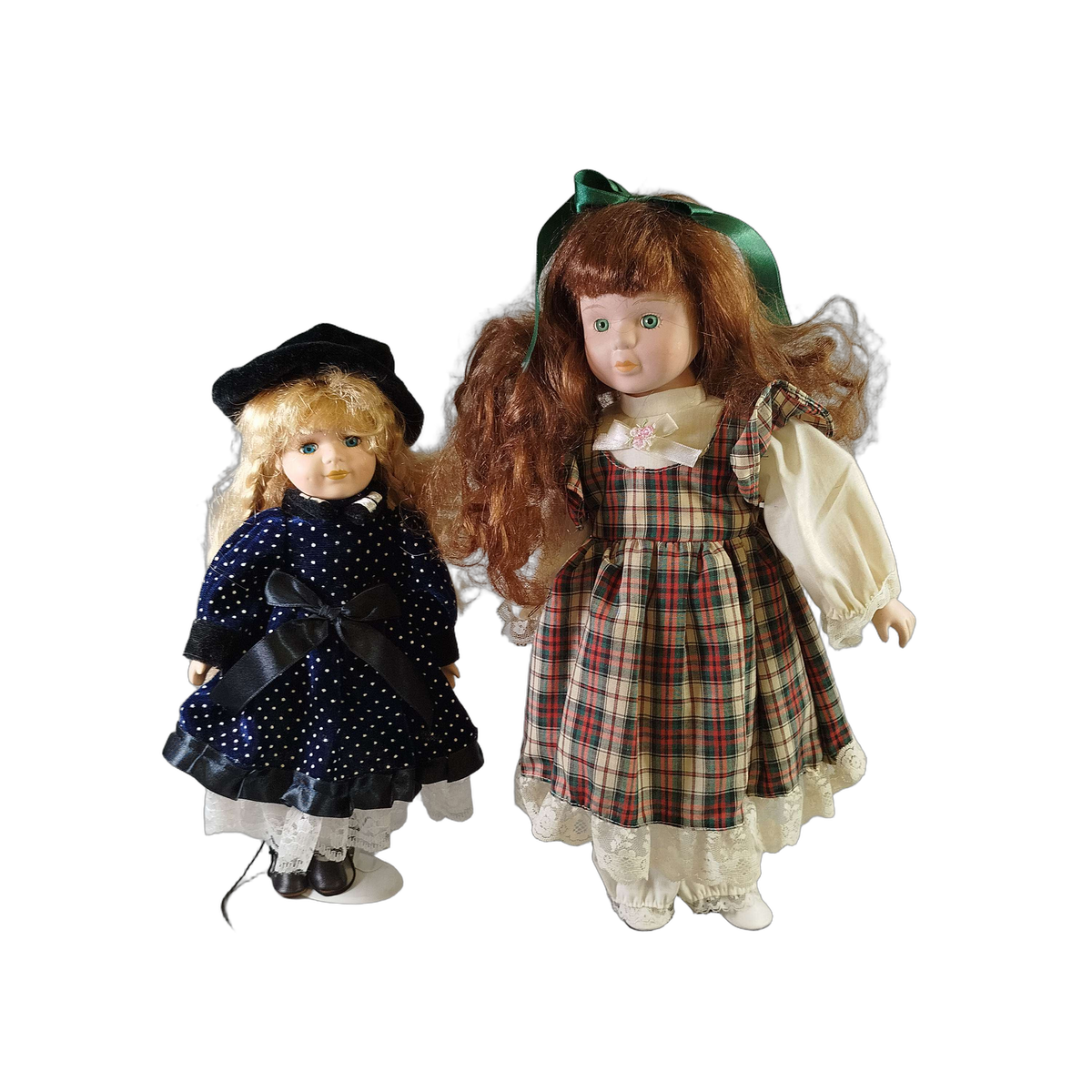 Bundle Vintage Set von 2 Porzellanpuppen 30-40 cm