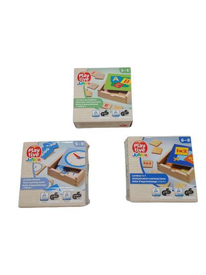 Playtive Bundle Montessori T345001 Set von 3 Lernspiele ABC 1x1