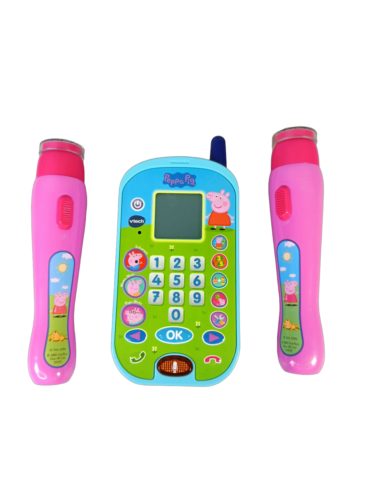 Peppa Pig & VTech Bundle großes Set Figuren, Buggies & Lerntelefon