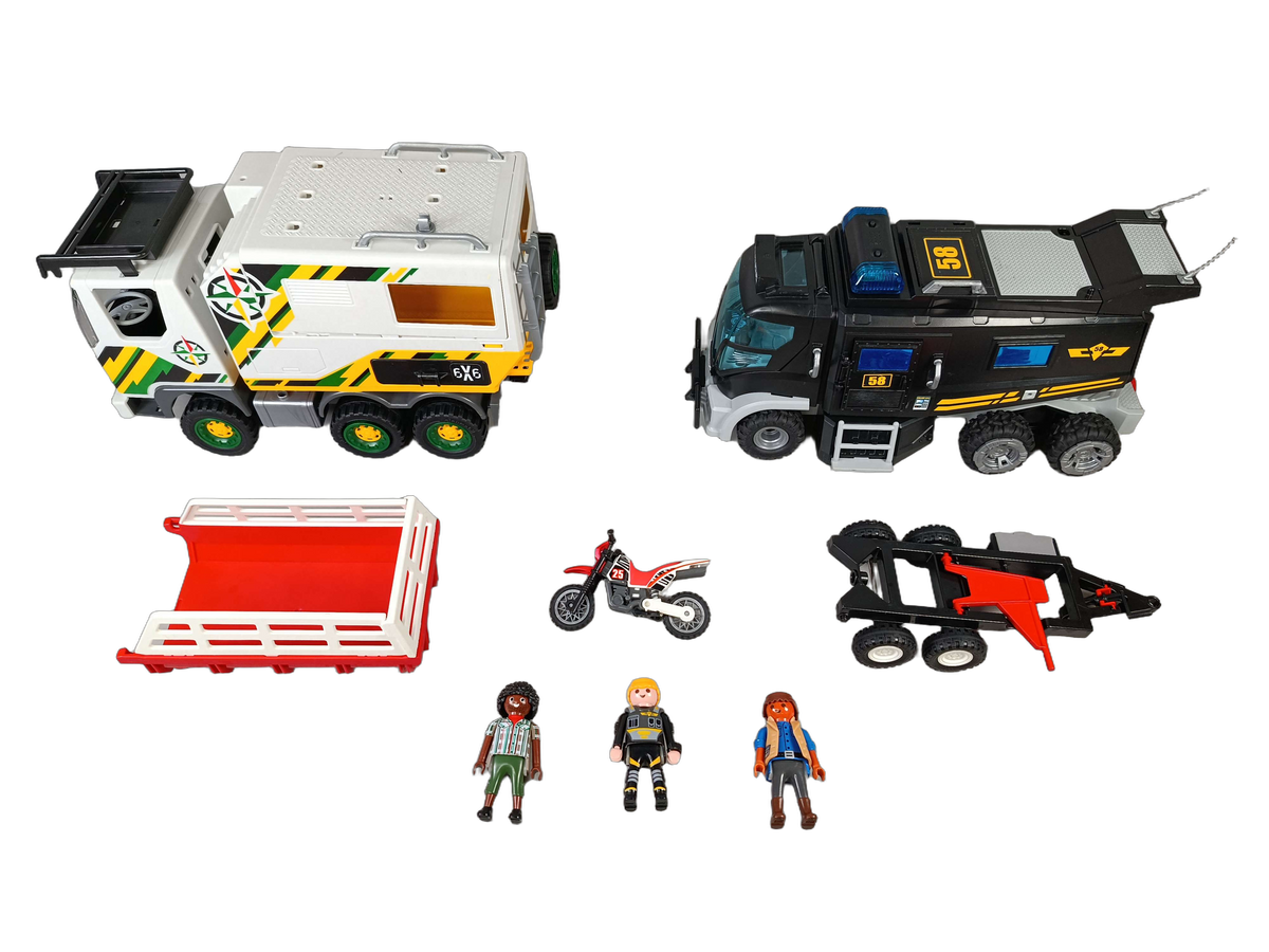Playmobil Bundle Expeditionstruck 70278 & SEK-Truck 9360 Set von 2 LKW