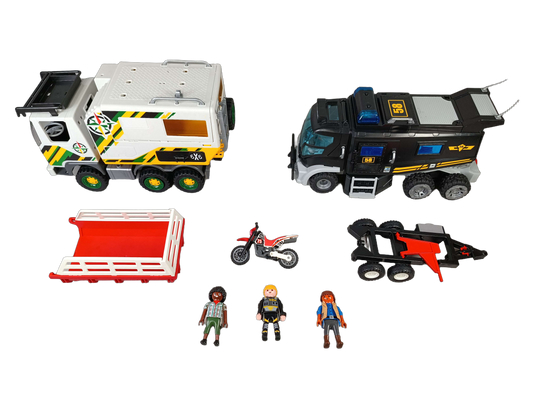 Playmobil Bundle Expeditionstruck 70278 & SEK-Truck 9360 Set von 2 LKW