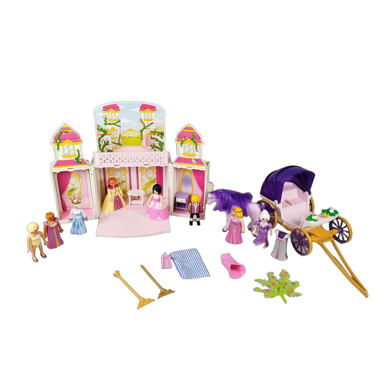 Playmobil Bundle Prinzessin Schloss 71845 & Kutsche 6856 Set von 2