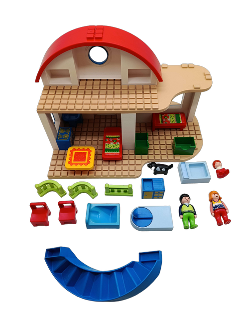 Playmobil 1.2.3 Wohnhaus 6784 Mitnehm-Haus mit Figuren & Zubehör