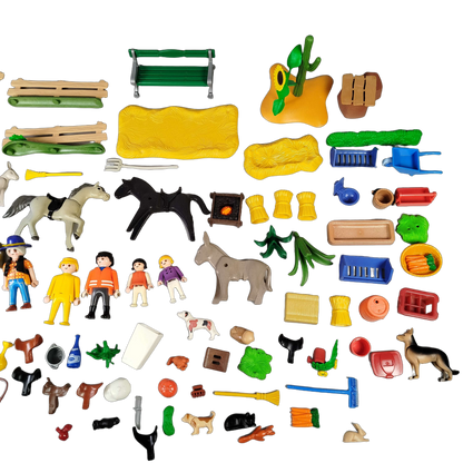 Playmobil Bundle Reiterhof 4167 4159 Set von 2 Figuren & Tiere