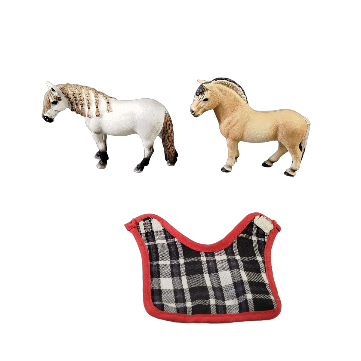 Schleich Tiere Bundle Pferde Palomino Foal & Friesian Horse Figuren