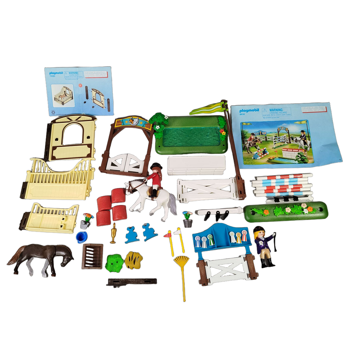 Playmobil Bundle Reitturnier 6930 Set Figuren & Pferd & Reitzubehör