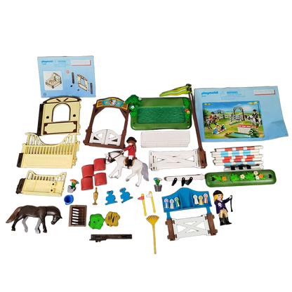 Playmobil Bundle Reitturnier 6930 Set Figuren & Pferd & Reitzubehör