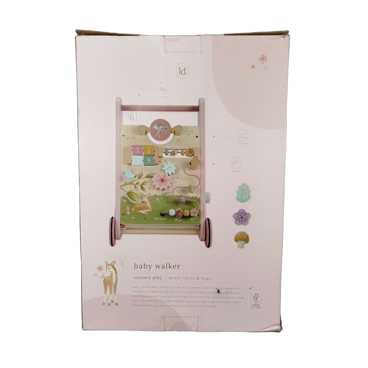 Little Dutch Fairy Garden Activity Laufwagen Holz, Neuwertig