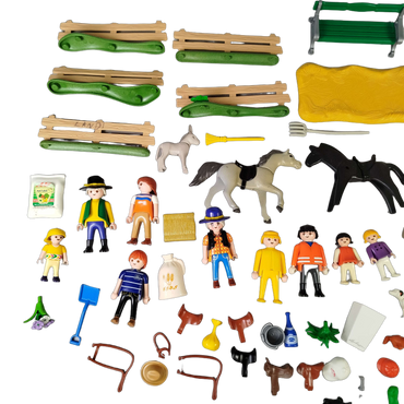 Playmobil Bundle Reiterhof 4167 4159 Set von 2 Figuren & Tiere