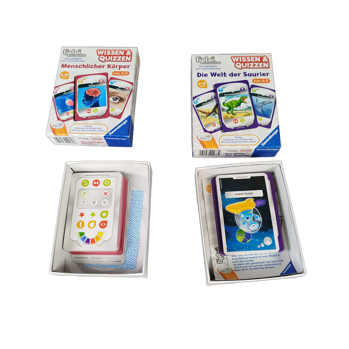 Ravensburger Bundle tiptoi Wissen & Quizzen Set von 2 Kartenspiele