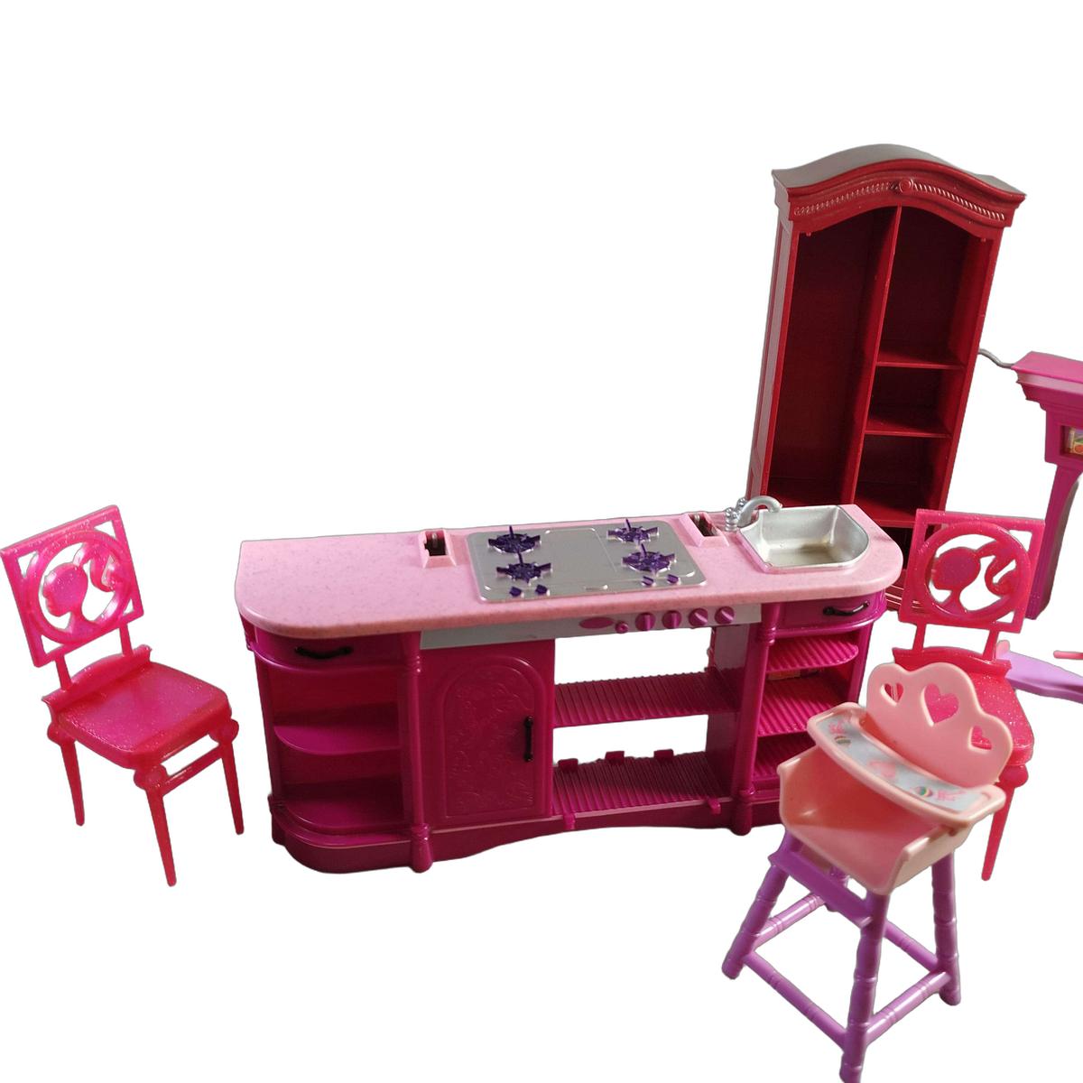 Bundle Puppenhaus Puppenmöbel Set von 7 Küche, Schrank, Waschtisch