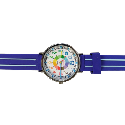 Kiddus Time Teacher Lernuhr Kinder-Armbanduhr Blau