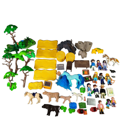 Playmobil Bundle Set Tiere & Figuren mit Zubehör Pferde Hund Einhorn