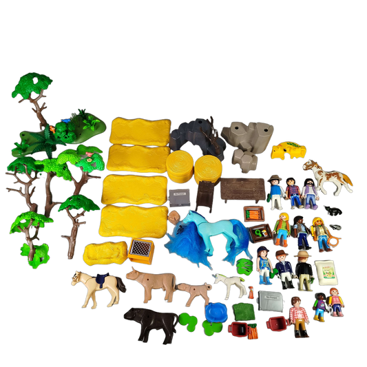 Playmobil Bundle Set Tiere & Figuren mit Zubehör Pferde Hund Einhorn