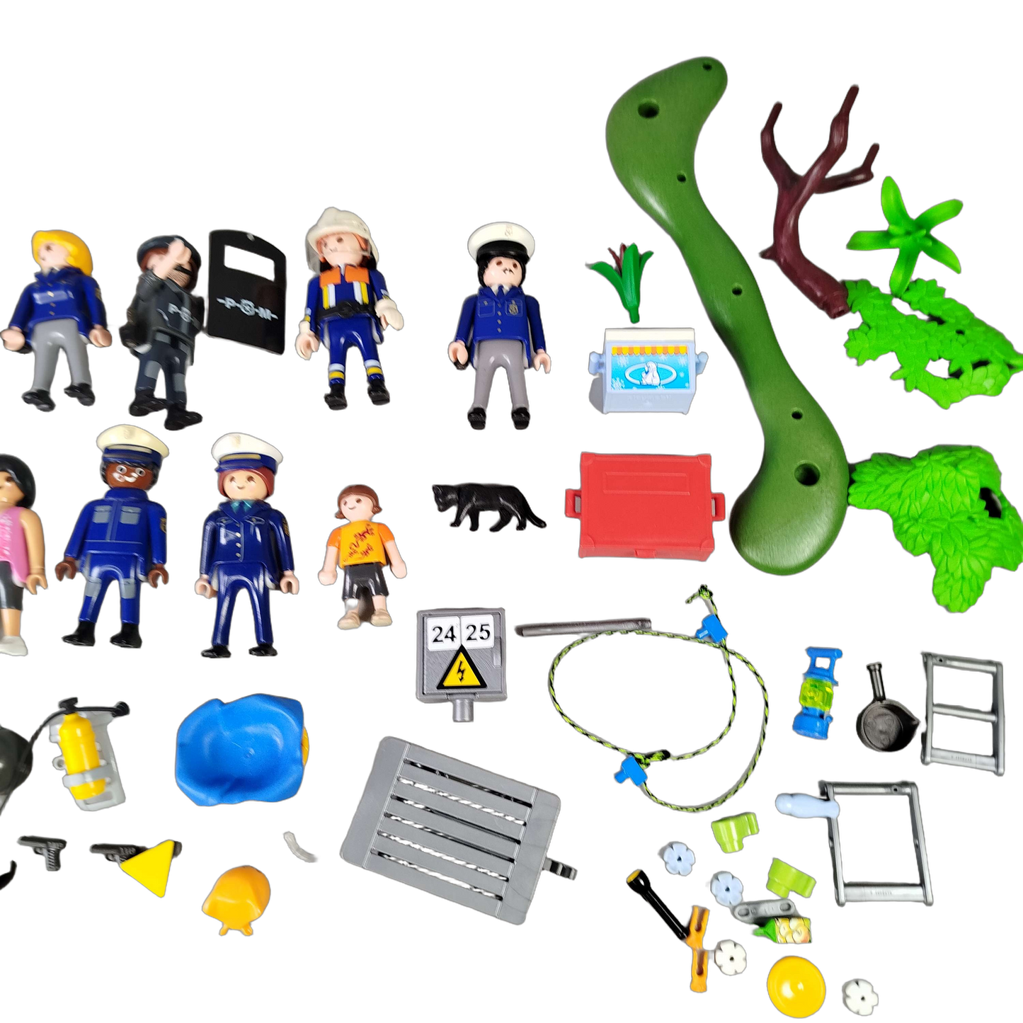 Playmobil Bundle Polizei & Feuerwehr Set von 10 Figuren & Zubehör