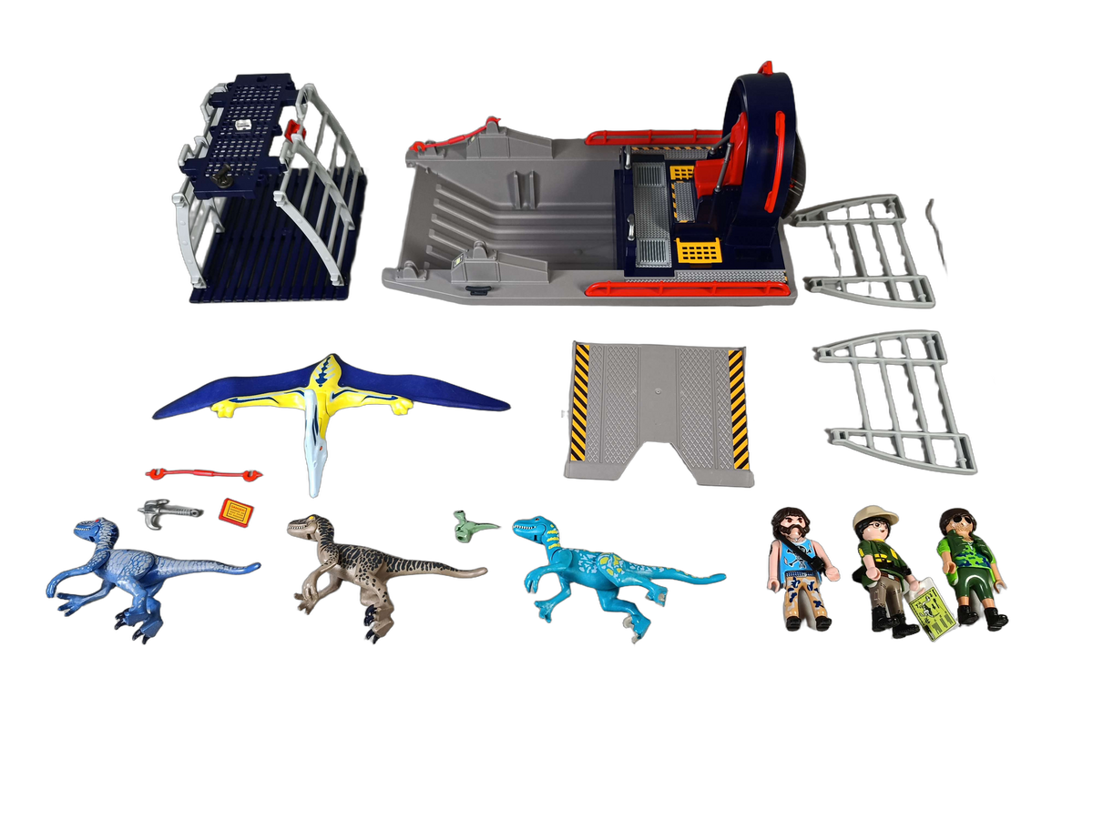 Playmobil Propellerboot & Dinokäfig Set