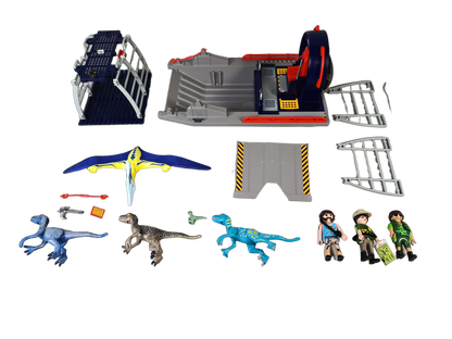 Playmobil Propellerboot & Dinokäfig Set