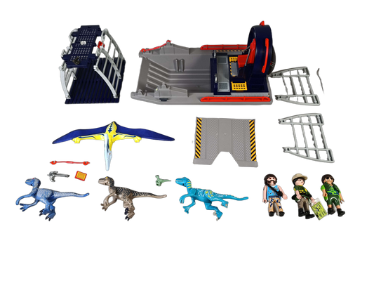 Playmobil Propellerboot & Dinokäfig Set