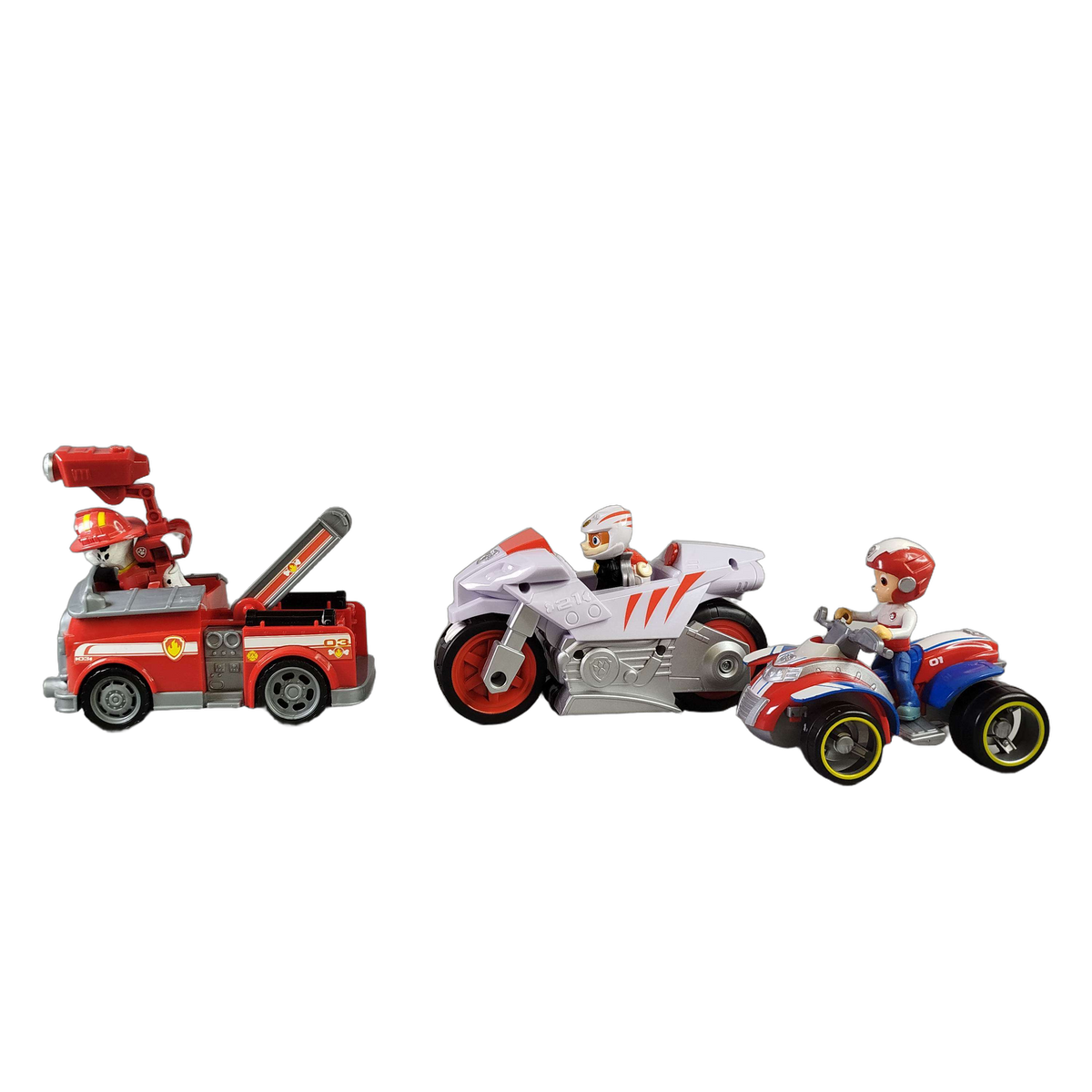 Spin Master Bundle Paw Patrol Set von 3 Feuerwehr, Motorrad & ATV