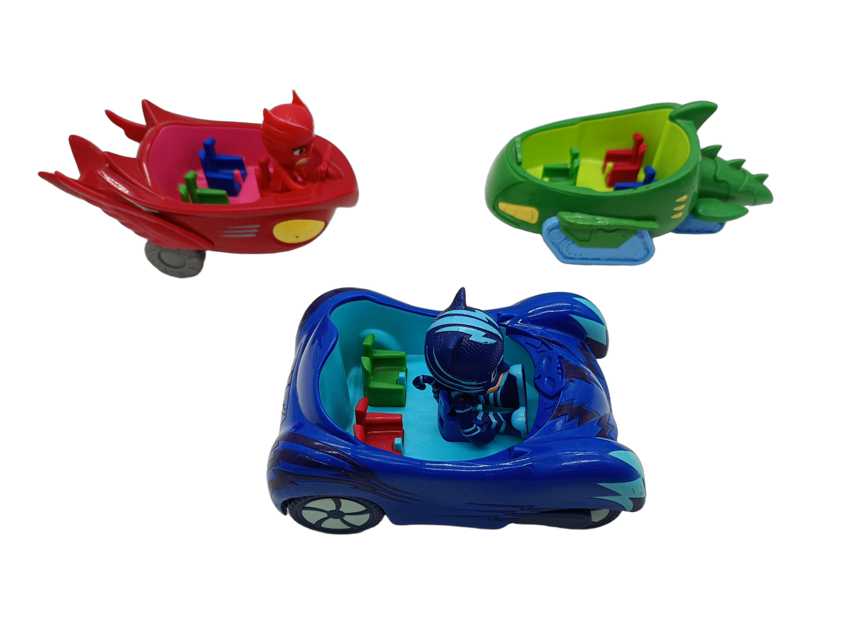 Simba Toys Bundle PJ Masks Set von 3 Fahrzeuge mit Figuren