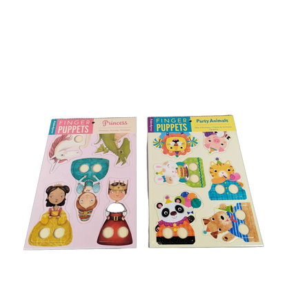 Mudpuppy Bundle Party Animals & Princess Set von 12 Fingerpuppen, Neu