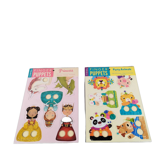 Mudpuppy Bundle Party Animals & Princess Set von 12 Fingerpuppen, Neu