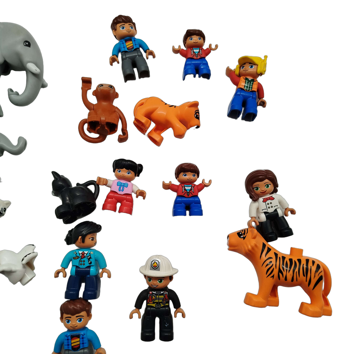 LEGO Bundle Duplo Set von 17 Figuren & Tiere Elefant Tiger Affe Hund