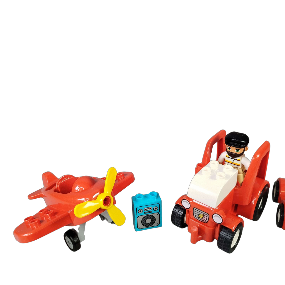 LEGO Bundle DUPLO 10908 Set von 3 Flugzeug Traktor Rennauto Figuren