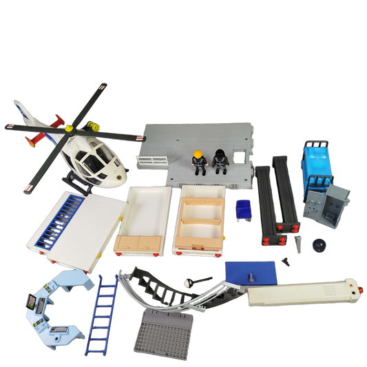 Playmobil Bundle Polizei 5176 6921 großes Set Helikopter & Figuren