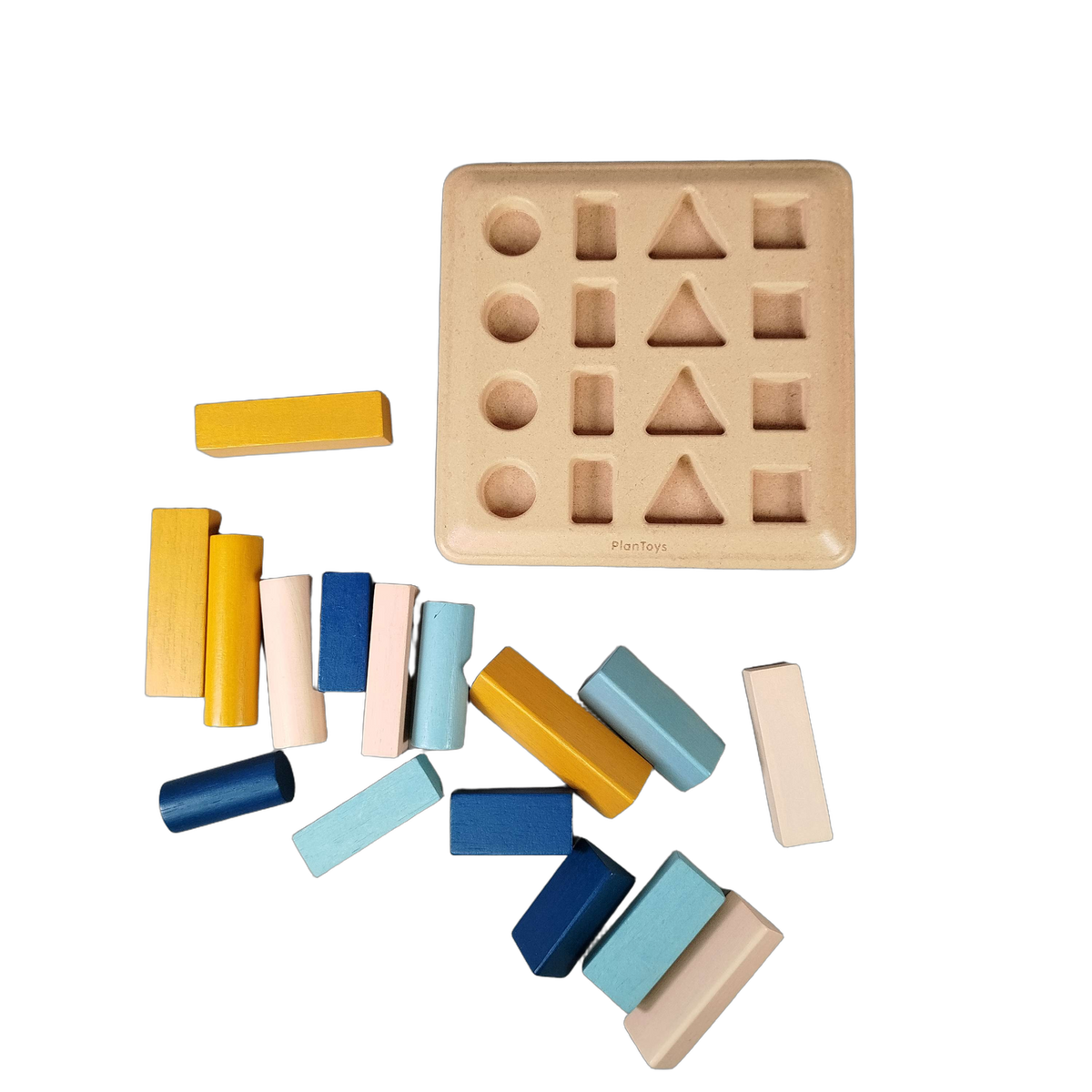 PlanToys Sortierbrett 16 Vertiefungen Montessori Lernspiel